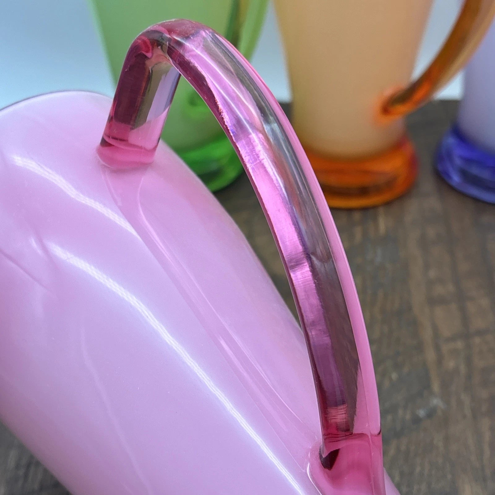 Six 7” Colorful 20 ounce drinking mugs Well made plastic looks like glass | eBay