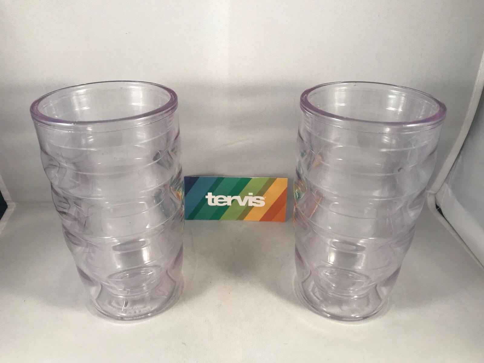 Tervis Tumbler Wavy Clear Drinking Plastic Beverage Cup 10 oz Lot of 2 | eBay