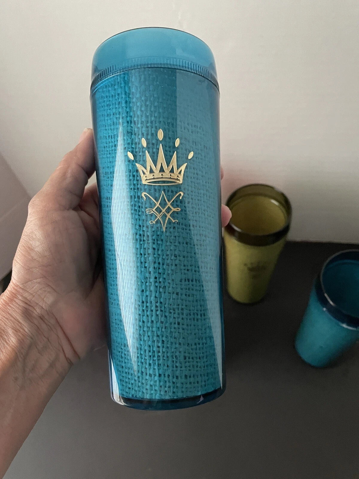 Vintage Crown RAFFIA Set of 6 Tall Tumbler Cups Glasses Plastic & Burlap | eBay