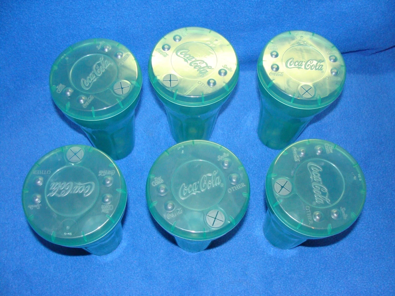 Vintage Genuine Coca Cola Green Plastic Cups with lids 32oz Coke Cup set of 6 | eBay
