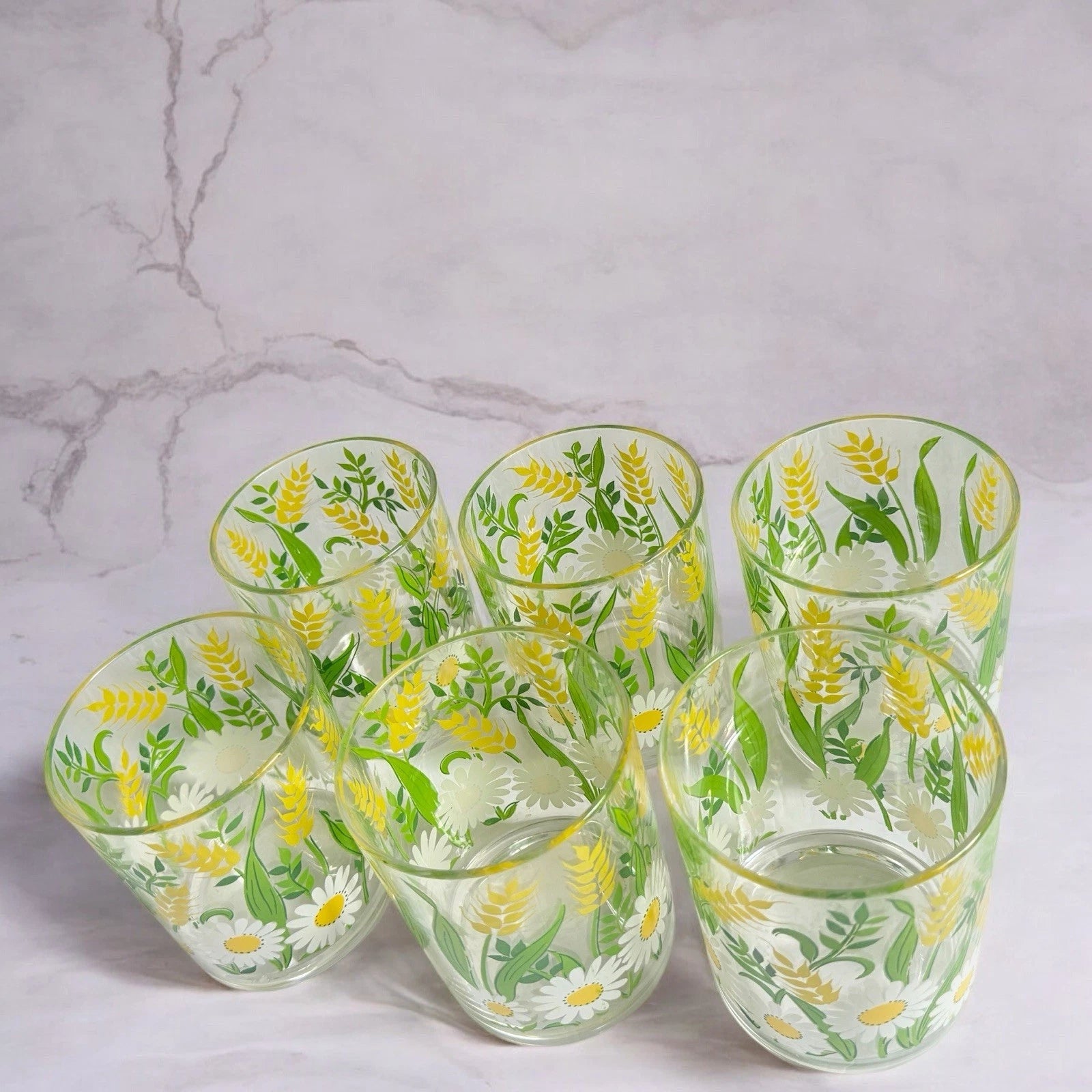 Stotter Vintage Glasses Double Old Fashioned White Daisy Acrylic 1960s -Set of 6 | eBay