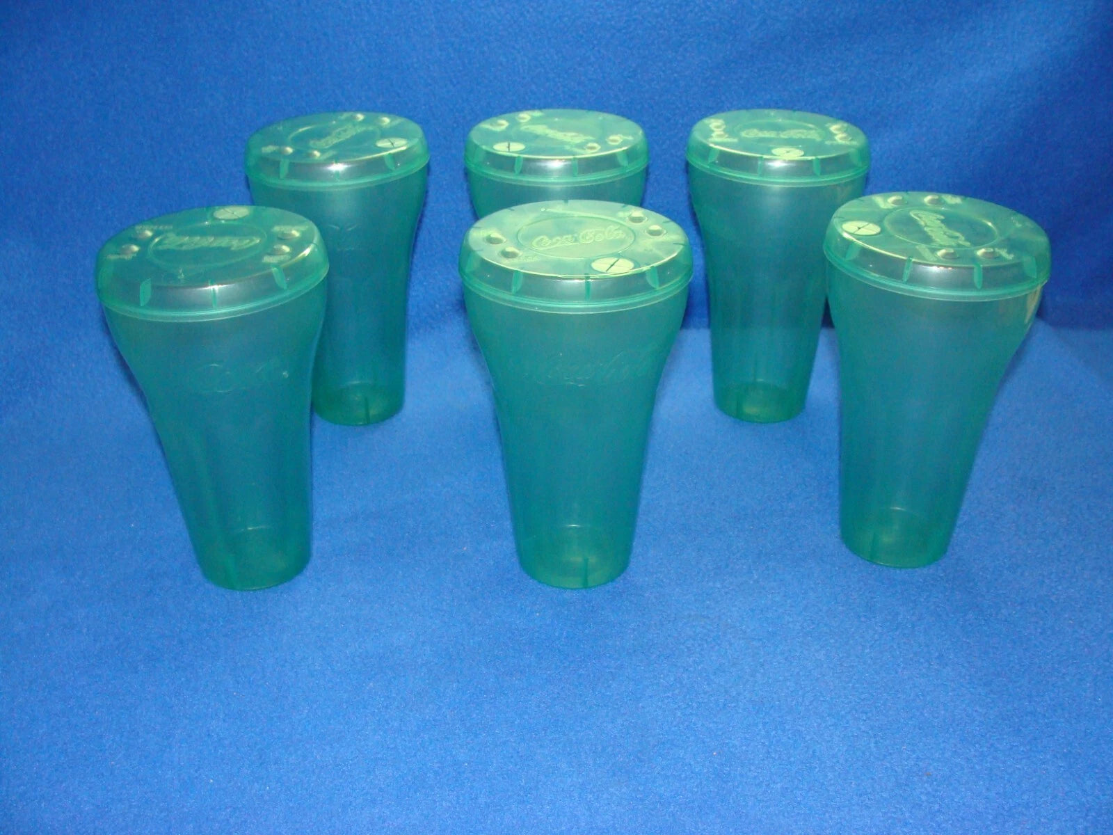 Vintage Genuine Coca Cola Green Plastic Cups with lids 32oz Coke Cup set of 6 | eBay
