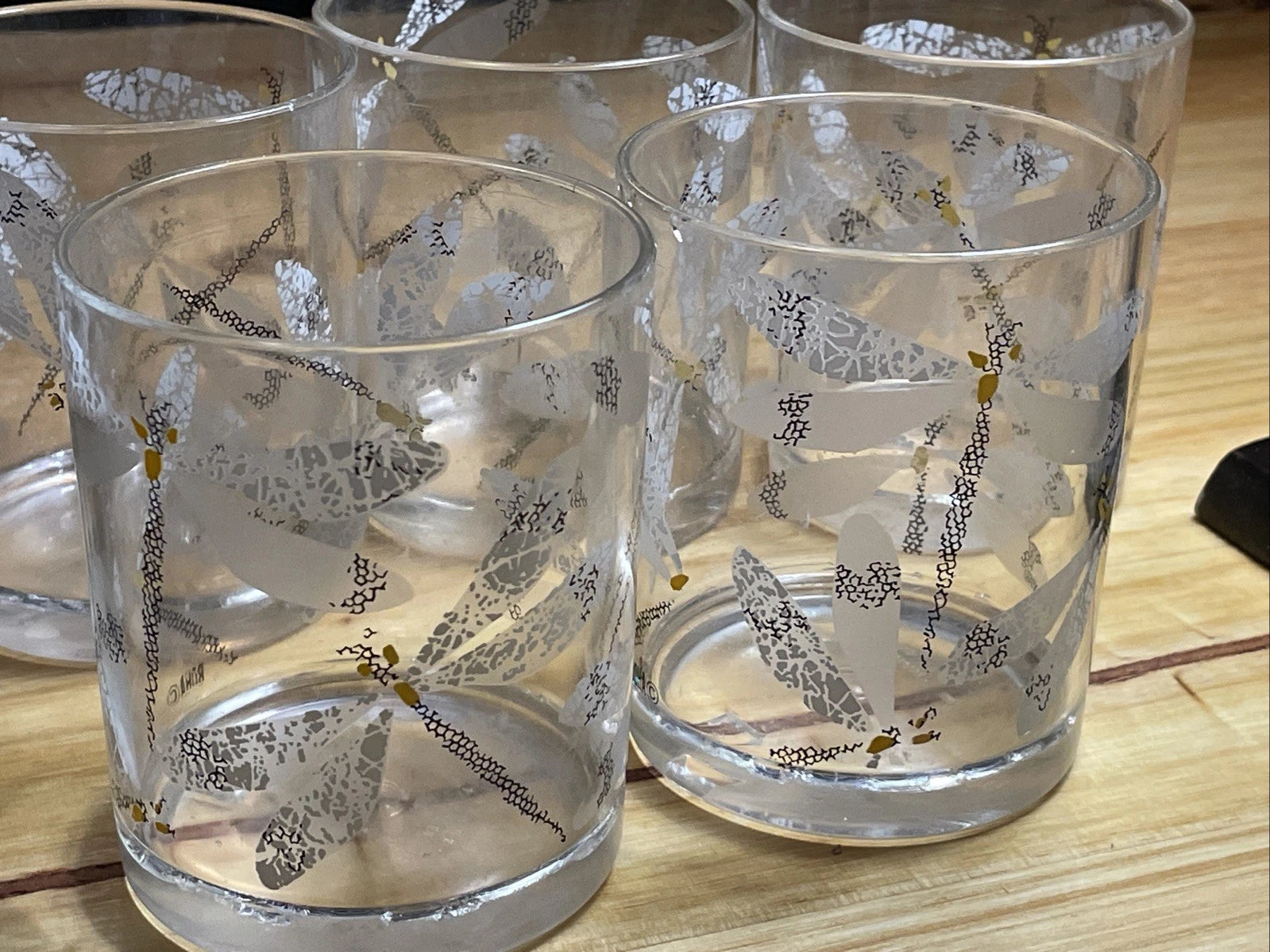 Vtg HJ Stotter Summer Dragonfly Acrylic Glasses Pool Drink Set Of 6 4x3.25” | eBay