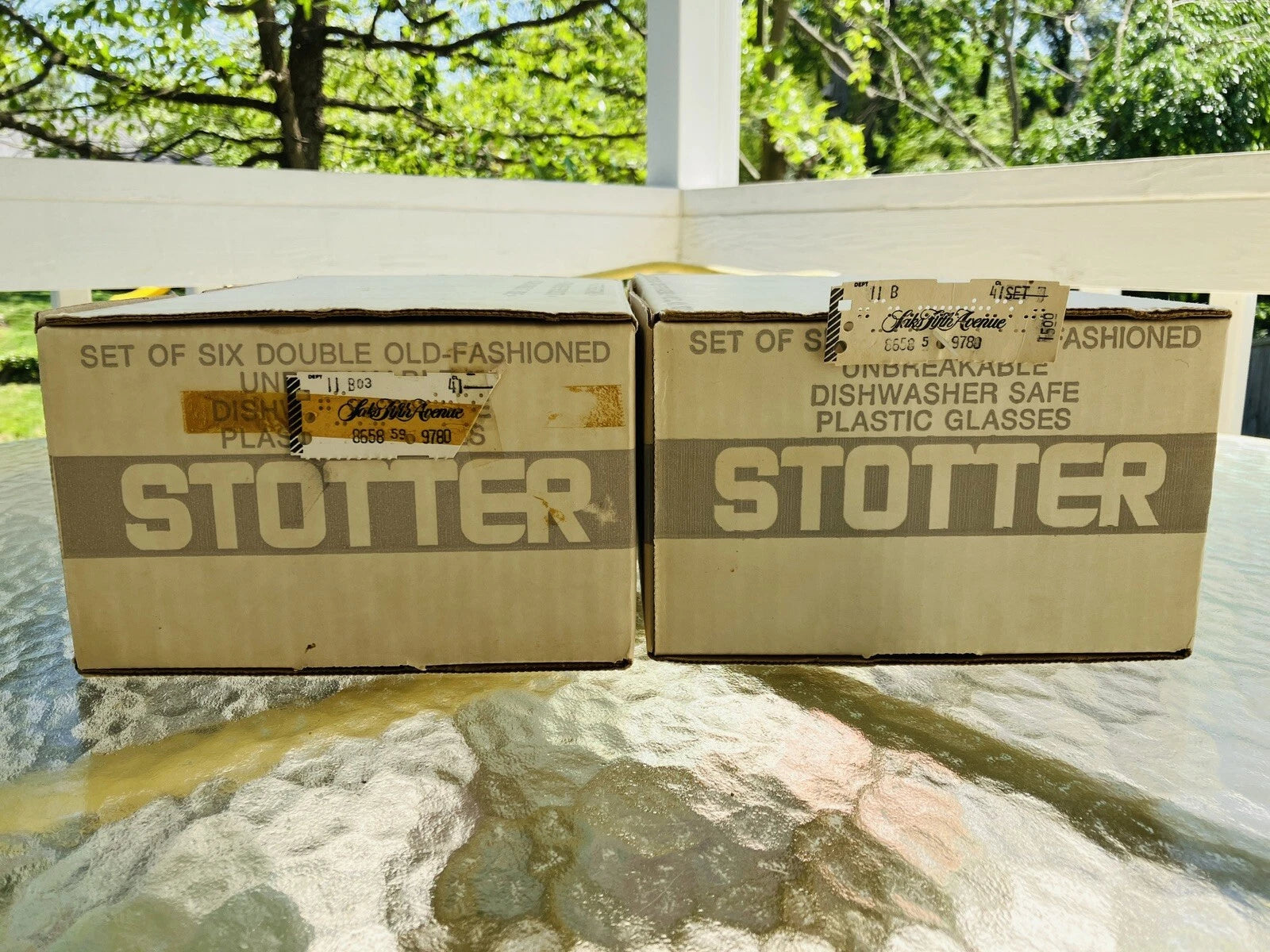 Vintage HJ Stotter Set of 6 Acrylic Double Old-Fashioned Clear Swirl Glasses NOS | eBay