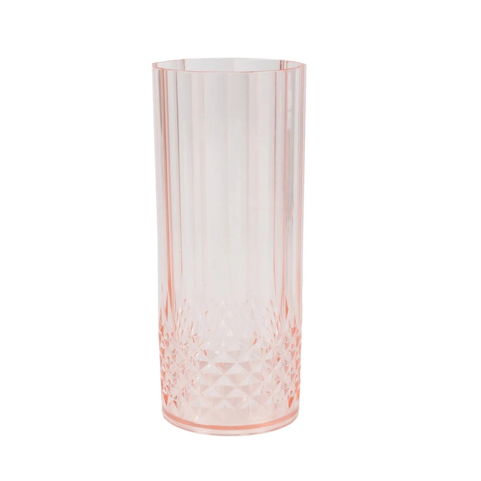 6 Transparent Blush 14 oz Crystal Plastic Drinking Glasses Party Events | eBay