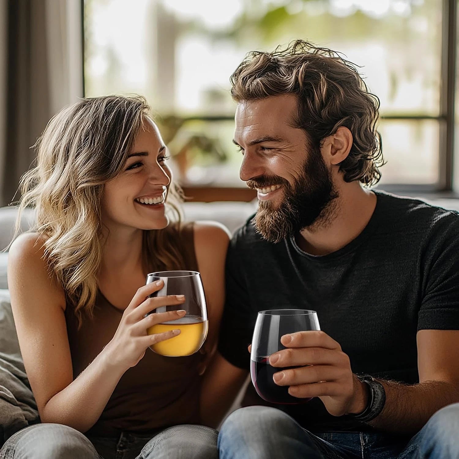 Unbreakable Tritan Wine Glasses Set of 6, 18 Oz Stemless Wine Glass, BPA Free Pl | eBay