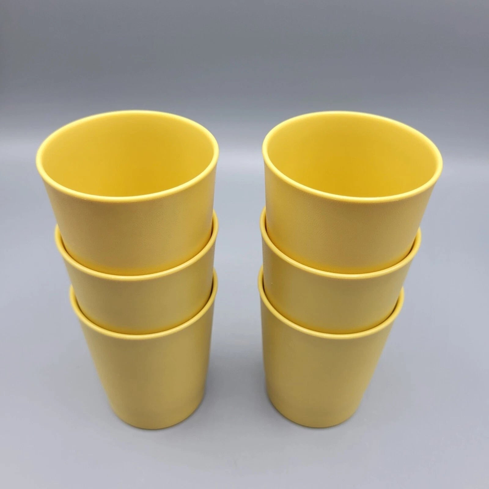 Vintage MCM Tupperware Gold Yellow Plastic Drinking Cups Set Of 6 Made In USA | eBay