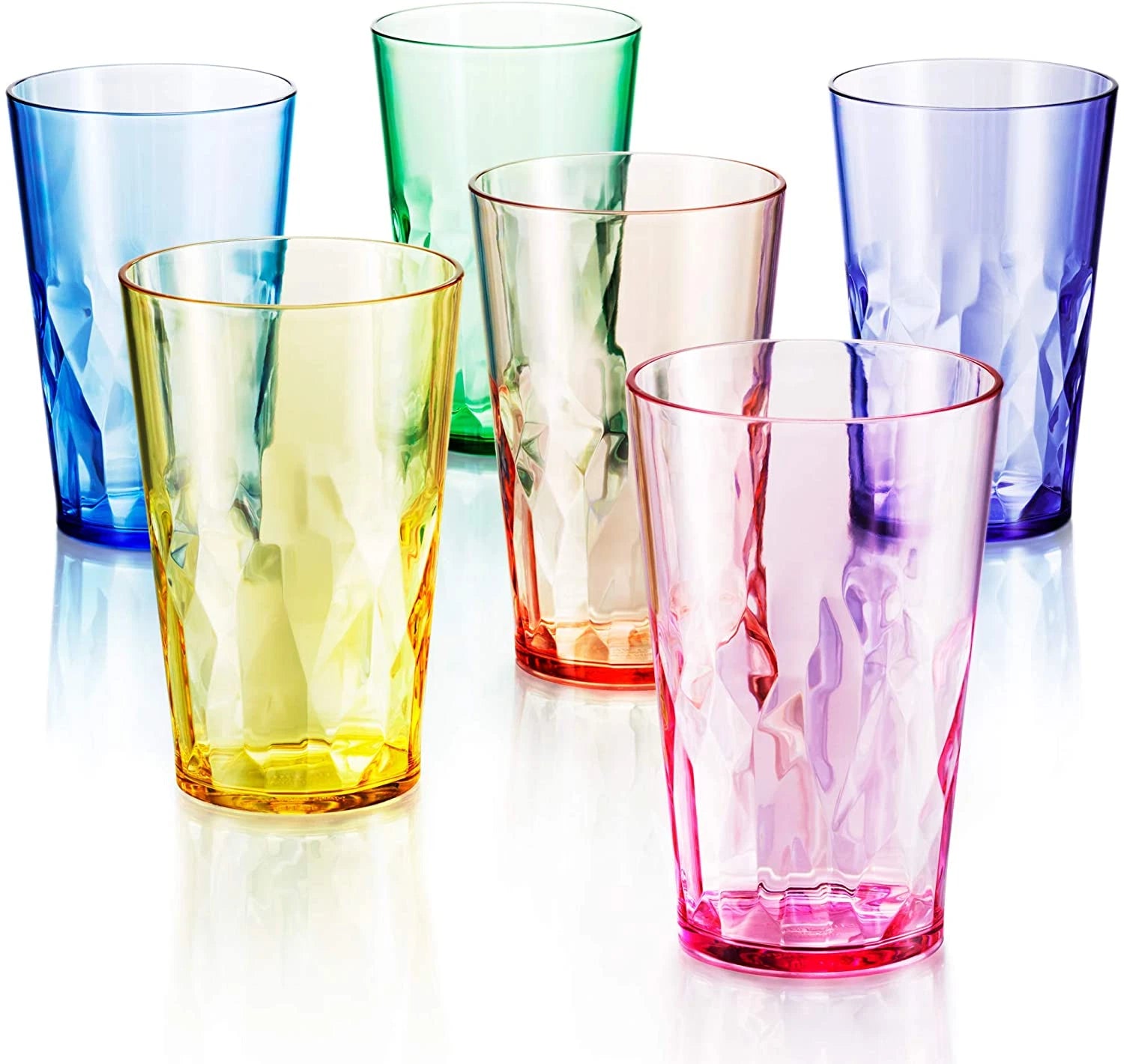 TUMBLER CUPS Unbreakable Drinking Glasses Plastic Tumblers Set of 6 | eBay