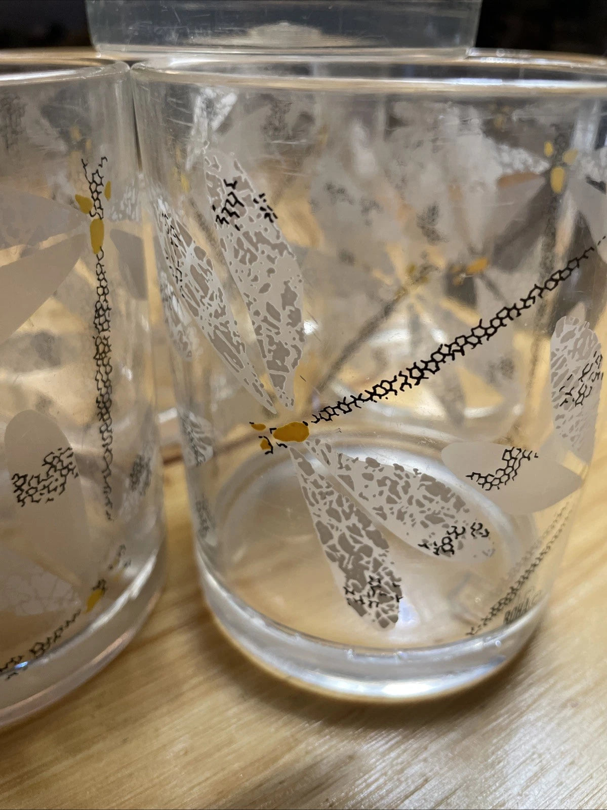 Vtg HJ Stotter Summer Dragonfly Acrylic Glasses Pool Drink Set Of 6 4x3.25” | eBay