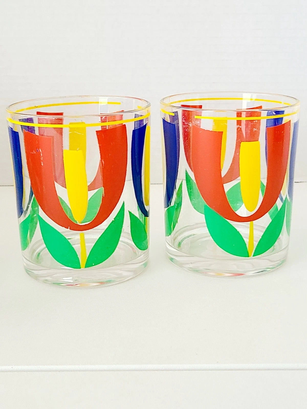 Vintage HJ STOTTER Plastic Glasses 97-54 Modern Tulip Rock Patio Cups Set of 6 | eBay