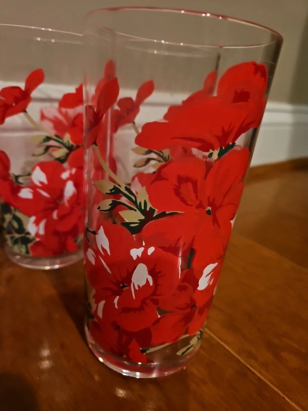 Vintage Red Geranium Acrylic Drinking Glasses - Set of 6 Made In The Usa | eBay