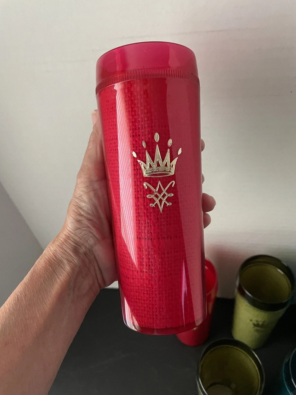 Vintage Crown RAFFIA Set of 6 Tall Tumbler Cups Glasses Plastic & Burlap | eBay