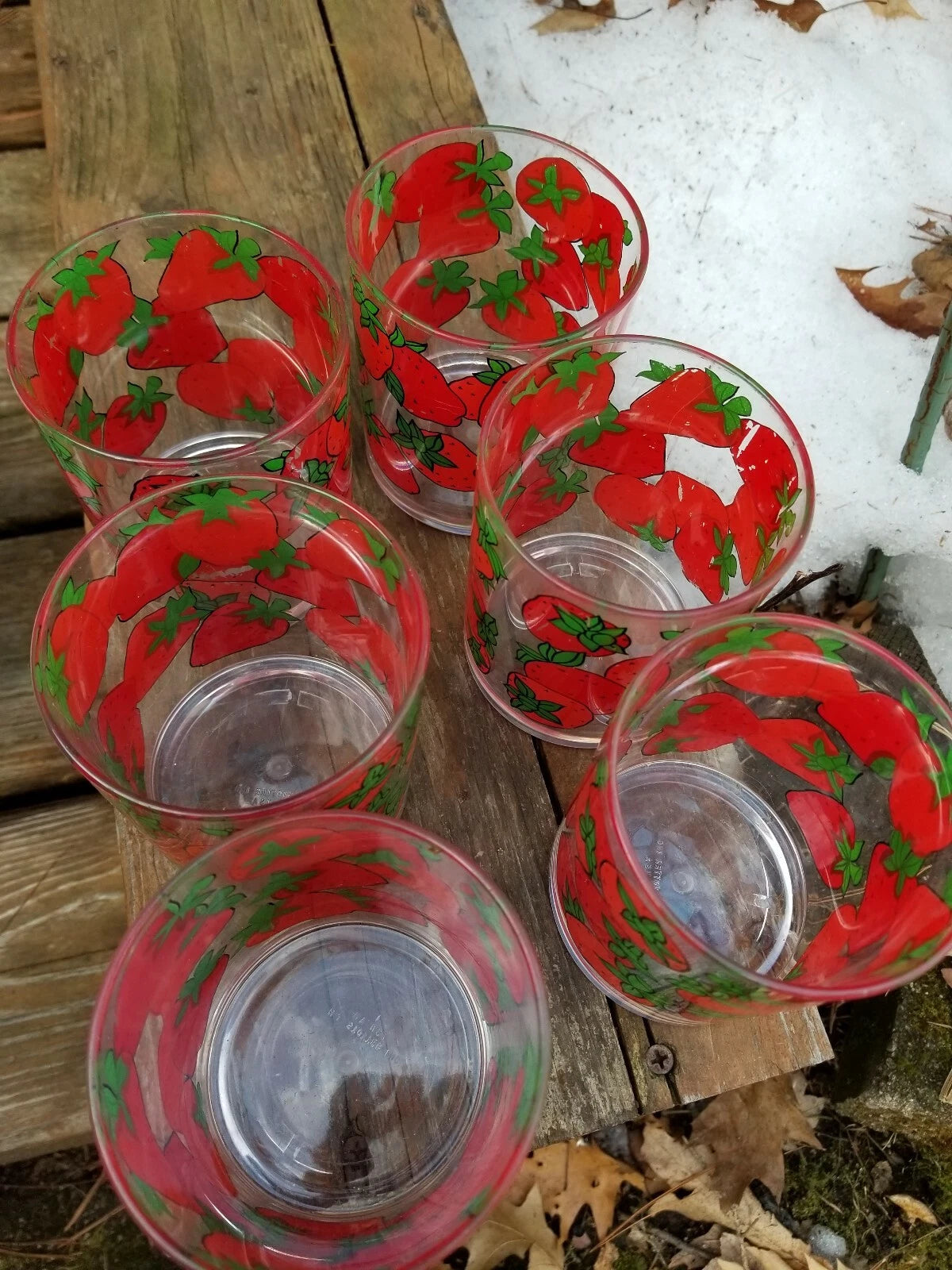 Vintage H. J. Stotter Strawberries Juice Tumblers Drink Glasses Plastic Set of 6 | eBay