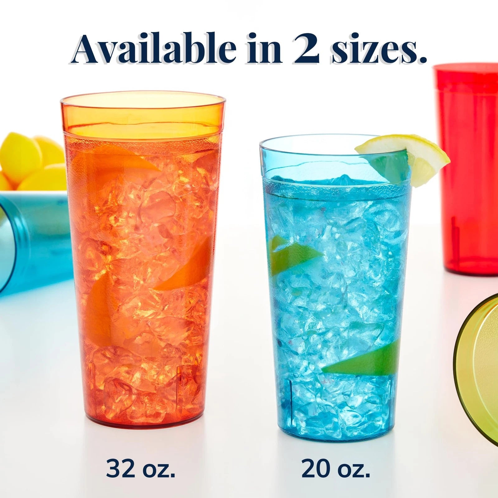 US Acrylic Cafe Plastic Reusable Tumblers Set of 16 20 ounce Water Cups Assorted 674894969943| eBay