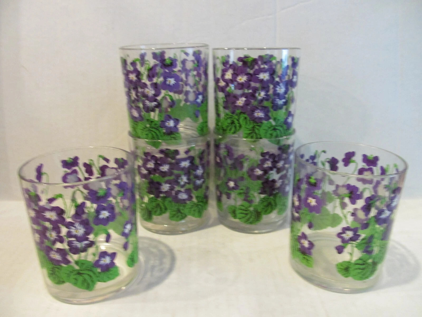 HJ Stotter Acrylic Tumbler Drinking Glasses African Violets set of 6 | eBay