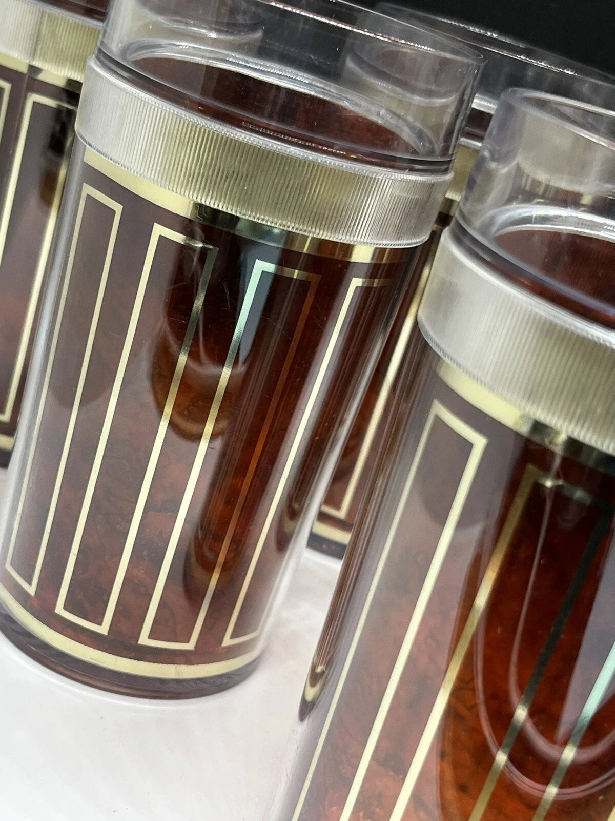 Vintage St. Tropez Drinking Cups Plastic Tumblers Set of 6 Gold and Brown 12 oz | eBay