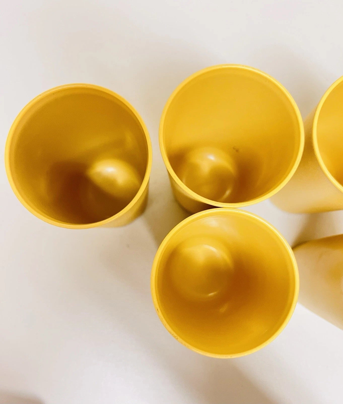 Vintage Tupperware Tumbler Drinking Cup Set 8oz Gold Color Lot Of 6 Plastic | eBay
