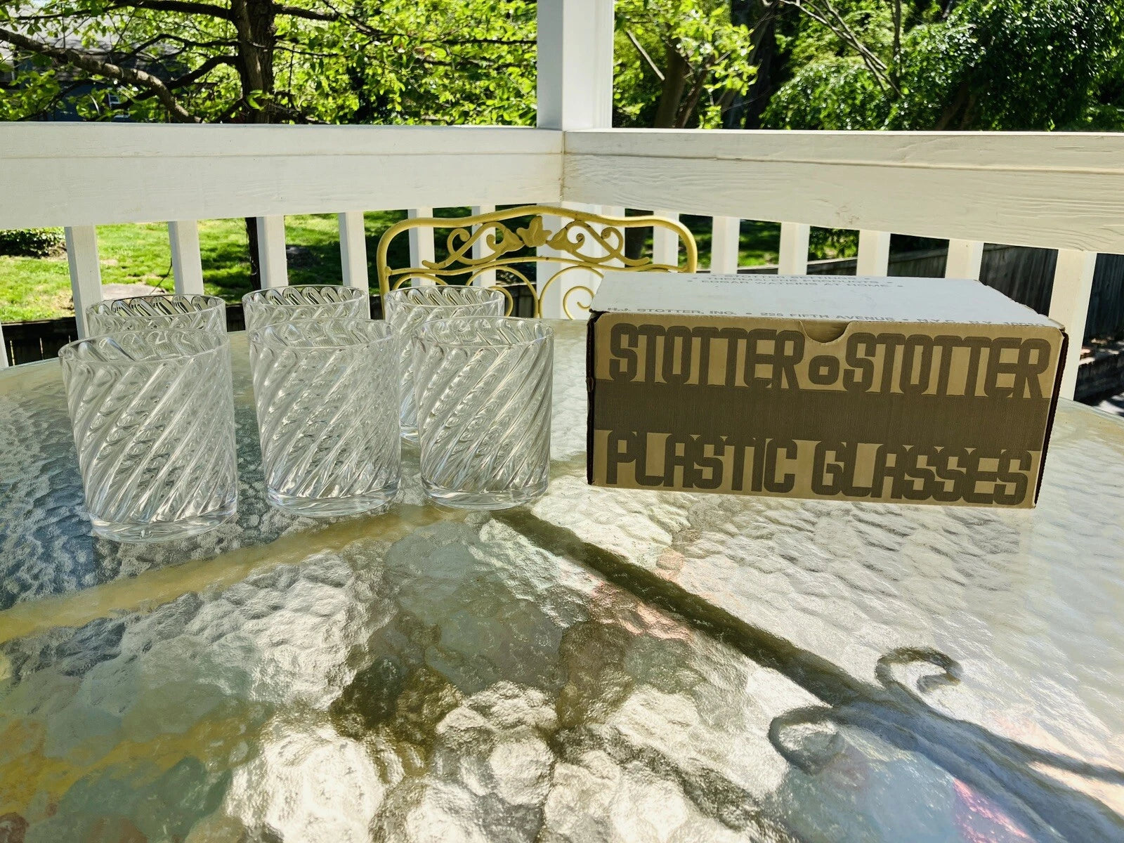 Vintage HJ Stotter Set of 6 Acrylic Double Old-Fashioned Clear Swirl Glasses NOS | eBay