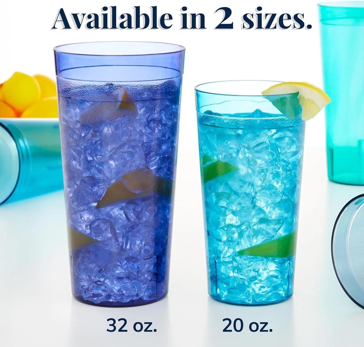 US Acrylic 20oz Plastic Tumblers Set of 16, Reusable Stackable BPA-Free Cups USA | eBay