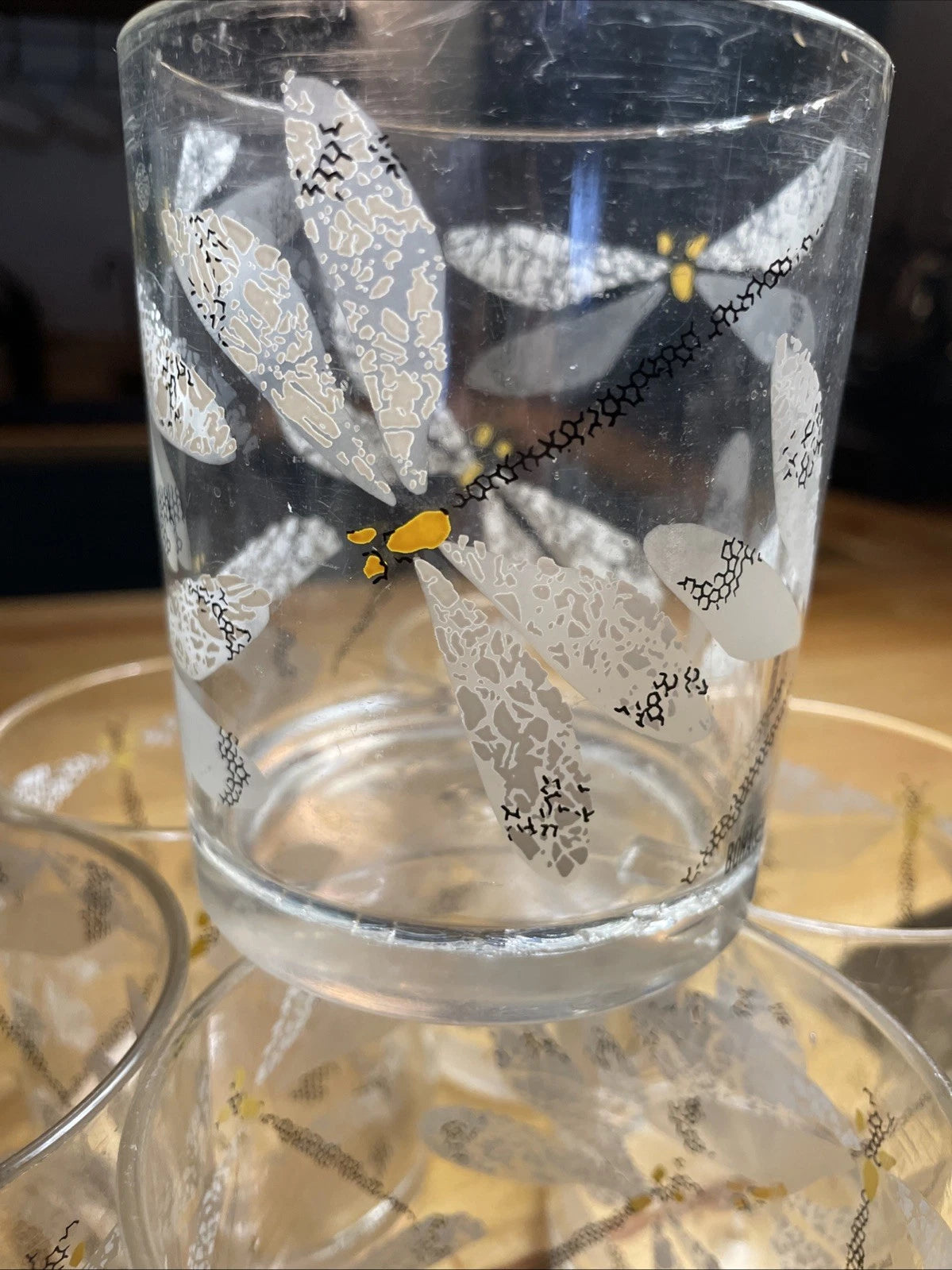 Vtg HJ Stotter Summer Dragonfly Acrylic Glasses Pool Drink Set Of 6 4x3.25” | eBay