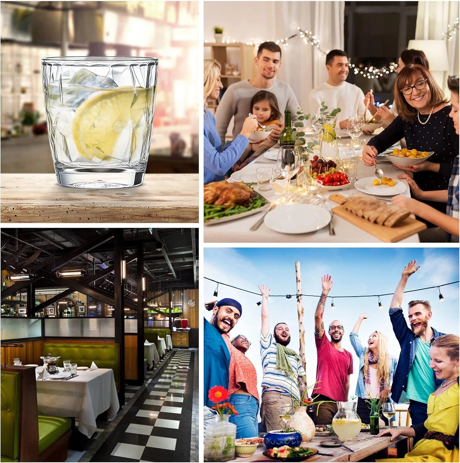 Topsky 10-Ounce Plastic Water Tumblers | Set of 4 Transparent Unbreakable Drinki | eBay