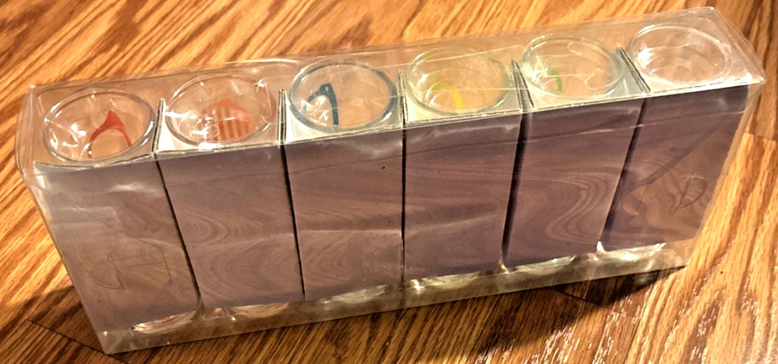 Set Of 6 Multicolored Eyewear Glasses Drinking Shot Highball Style Glassware | eBay