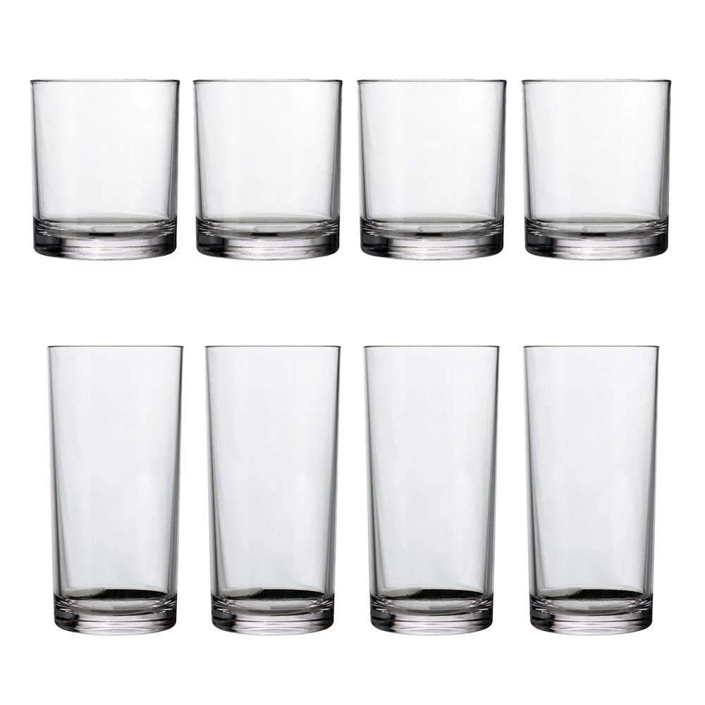 US Acrylic Classic Clear Plastic Reusable Drinking Glasses (Set of 8) 12oz Rocks 80844003023| eBay