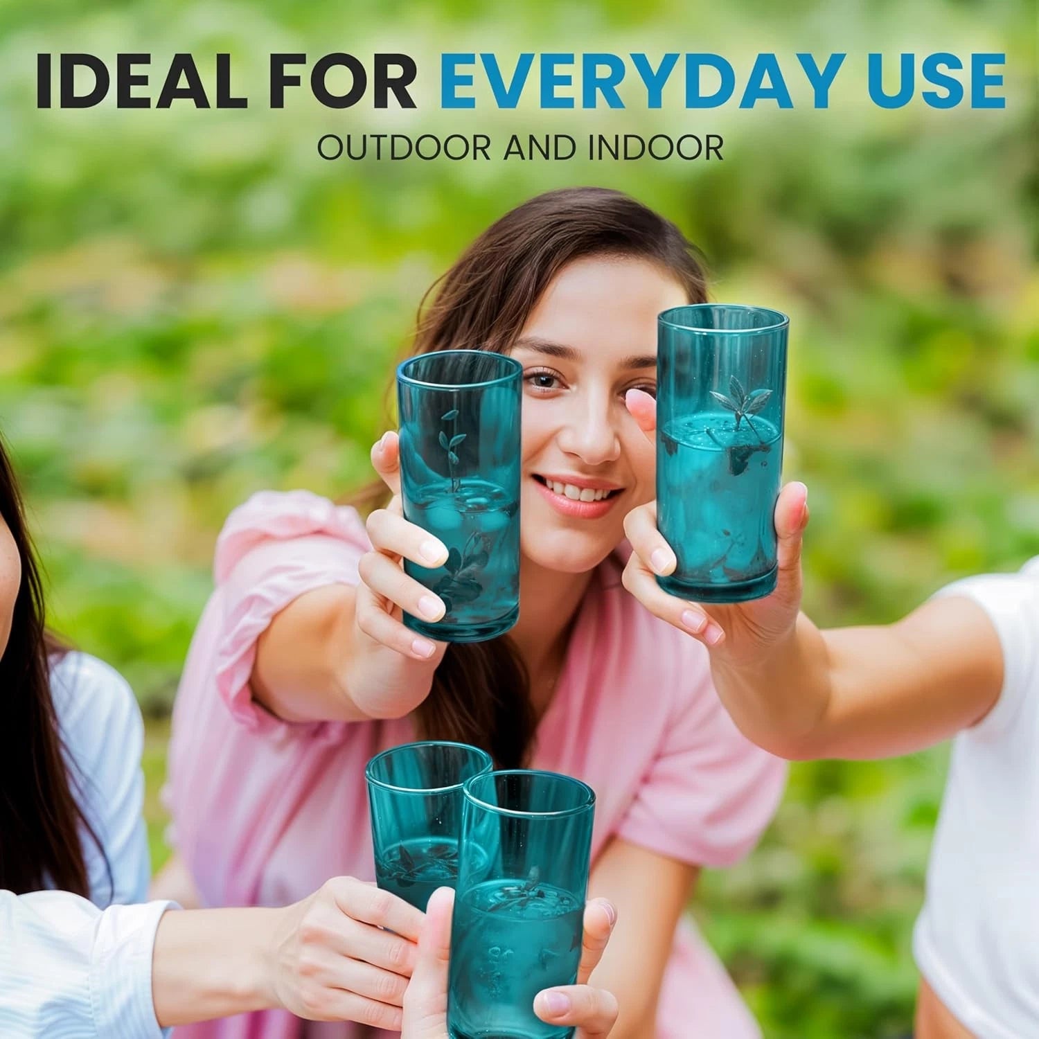 Zulay Kitchen Acrylic Glasses Drinkware - 6 Piece 6 - 24 oz, Turquoise | eBay