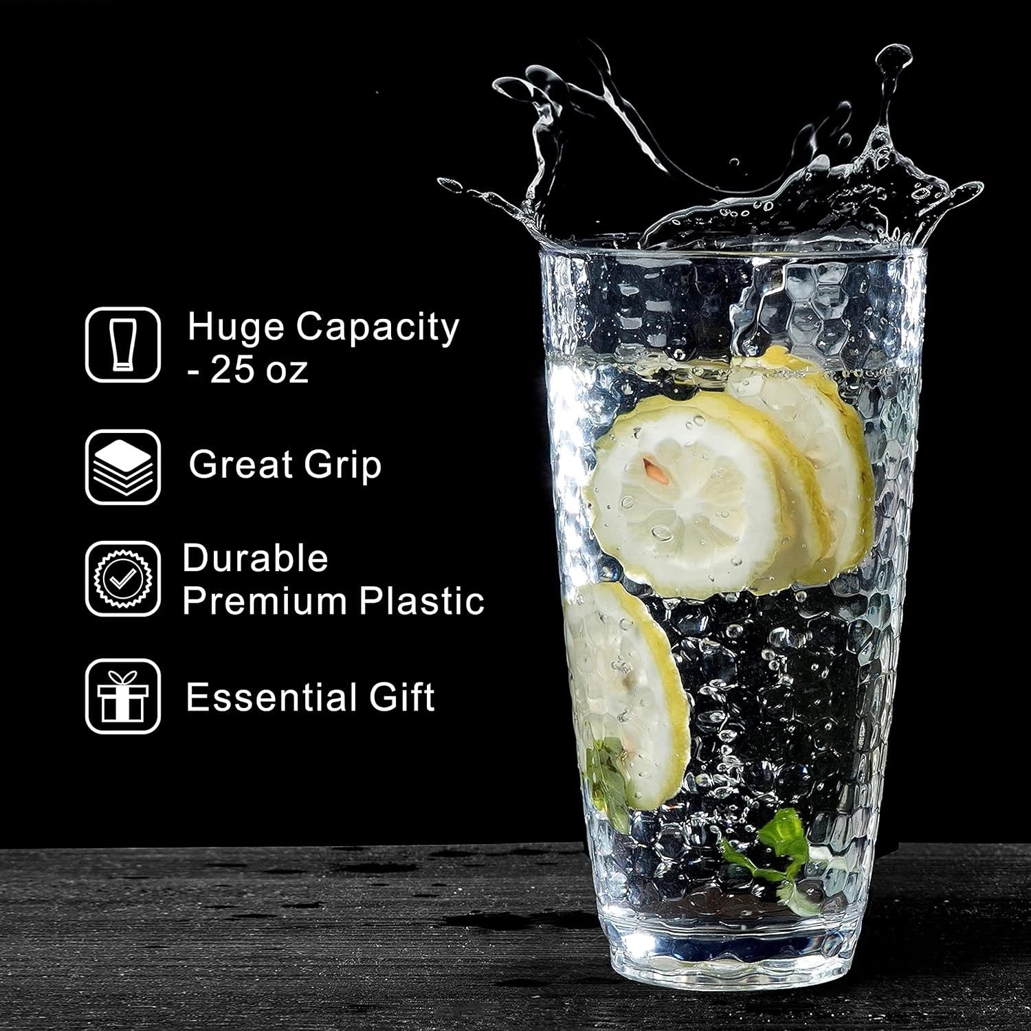 Unbreakable Plastic Tumbler Cups, Set of 6, Large (Pack 6), Clear | eBay