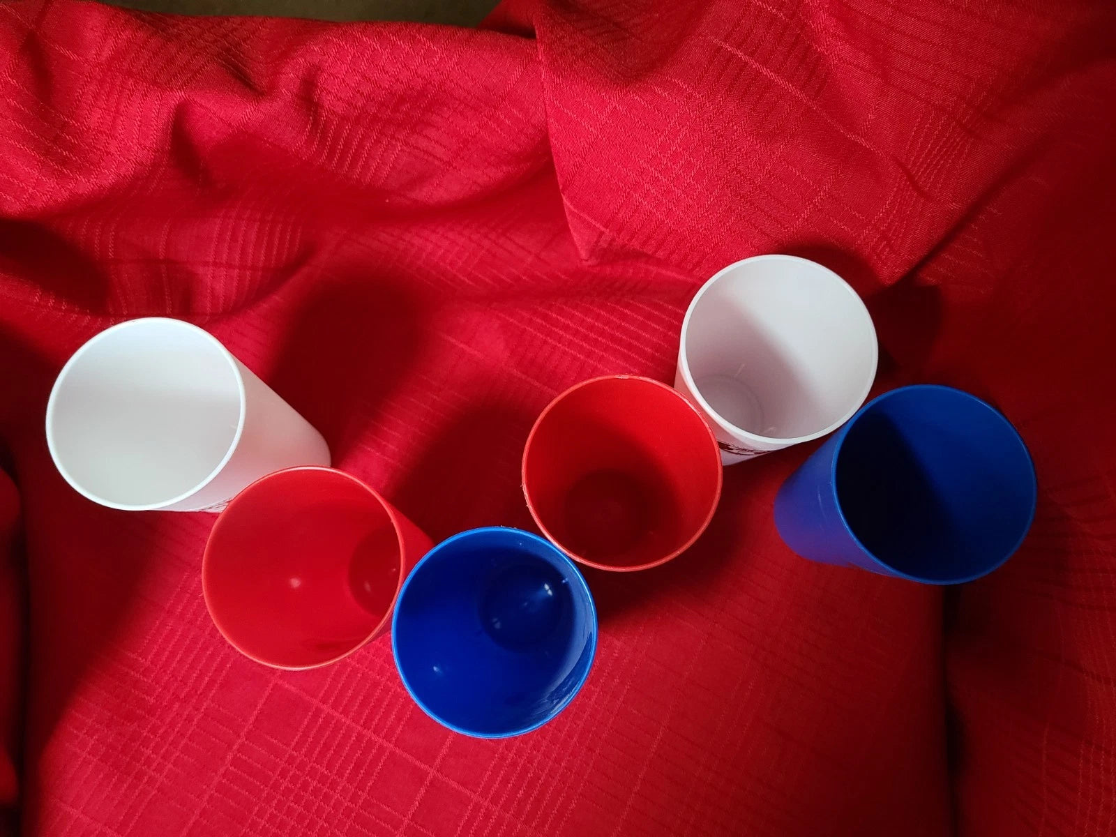 Vintage Set Of 6 Red White & Blue USA Bicentennial Plastic Tumbler Drinking Cups | eBay