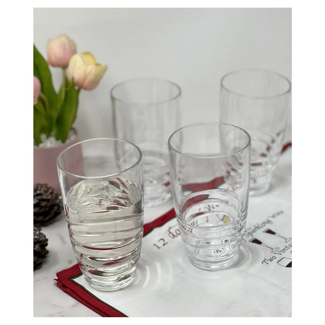 Swirl Acrylic Glasses Drinking Set of 4 (20oz),Plastic Drinking Glasses,BPA Fre- | eBay