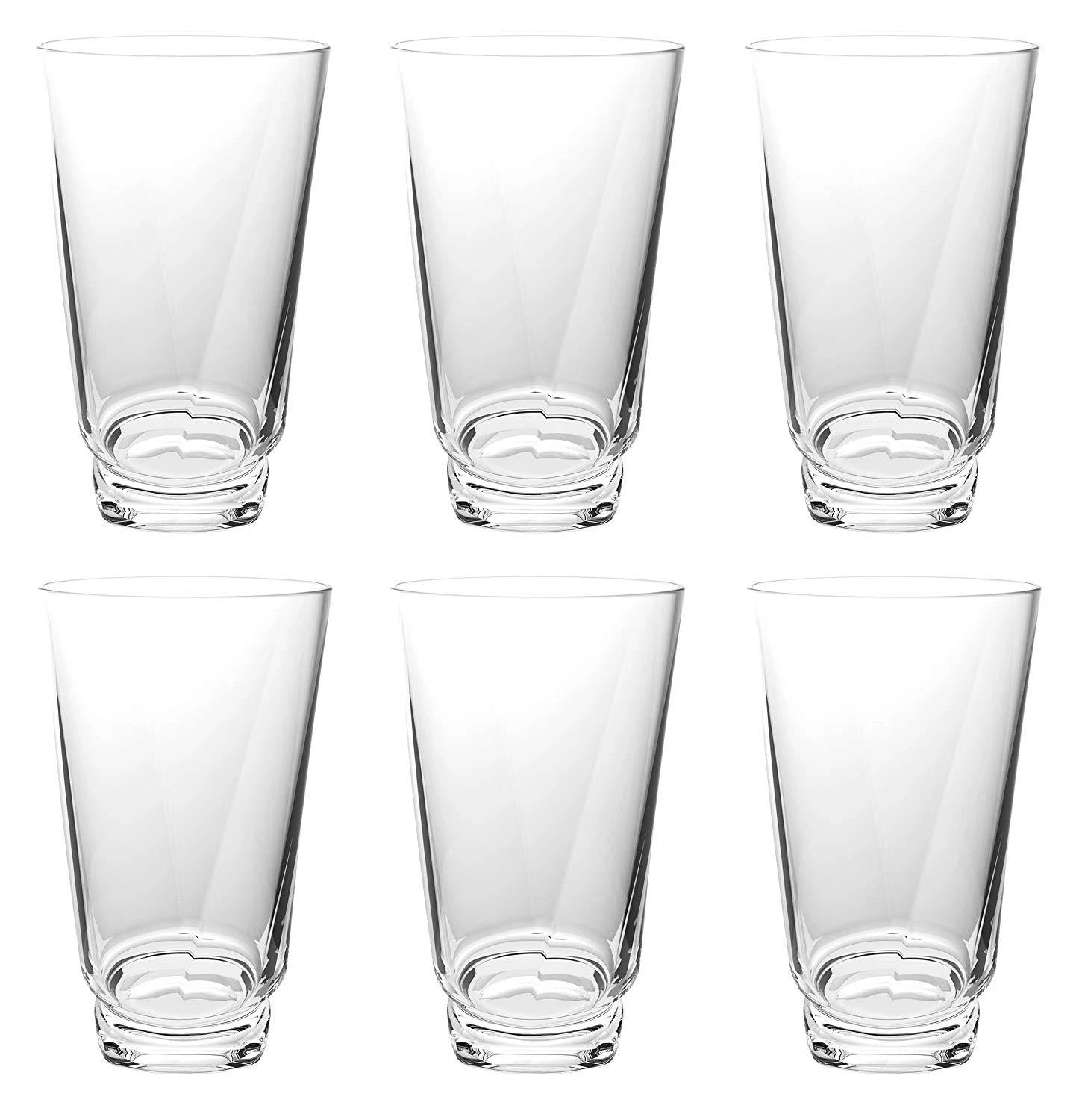 QG 22 oz Clear Acrylic Plastic Water Cup Drinking Glass Twisted Base Tumbler 6pc | eBay