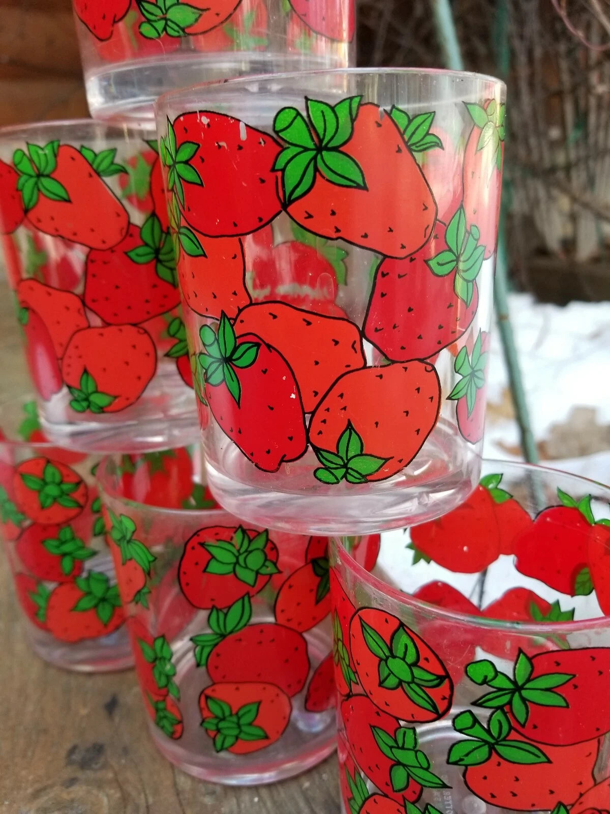 Vintage H. J. Stotter Strawberries Juice Tumblers Drink Glasses Plastic Set of 6 | eBay