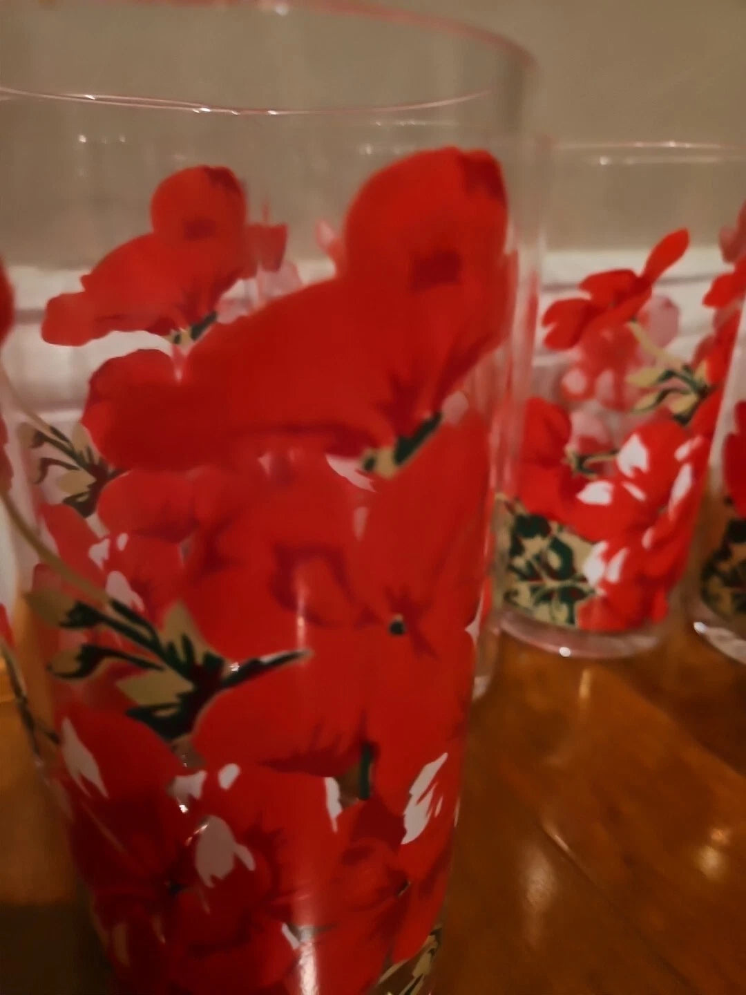 Vintage Red Geranium Acrylic Drinking Glasses - Set of 6 Made In The Usa | eBay