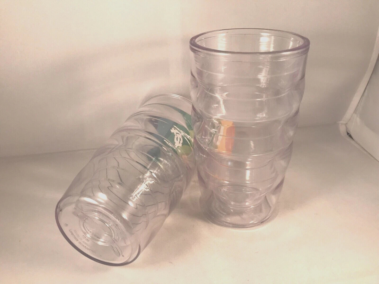 Tervis Tumbler Wavy Clear Drinking Plastic Beverage Cup 10 oz Lot of 2 | eBay