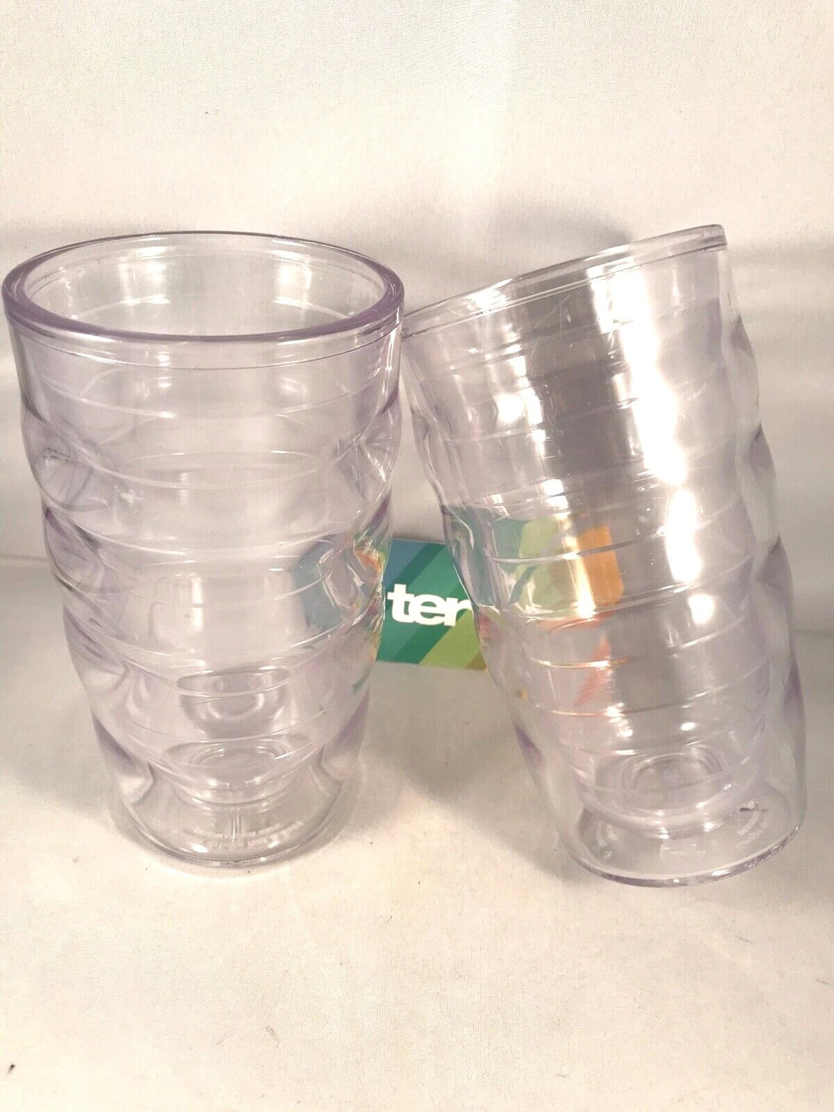 Tervis Tumbler Wavy Clear Drinking Plastic Beverage Cup 10 oz Lot of 2 | eBay