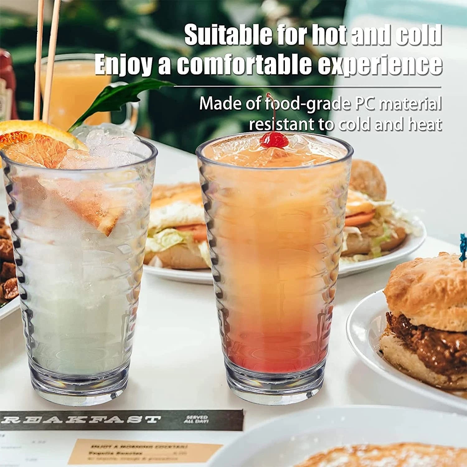 Stackable Drinking Glasses 385ml Set of 6, Dishwasher Safe Acrylic Tumblers f... | eBay