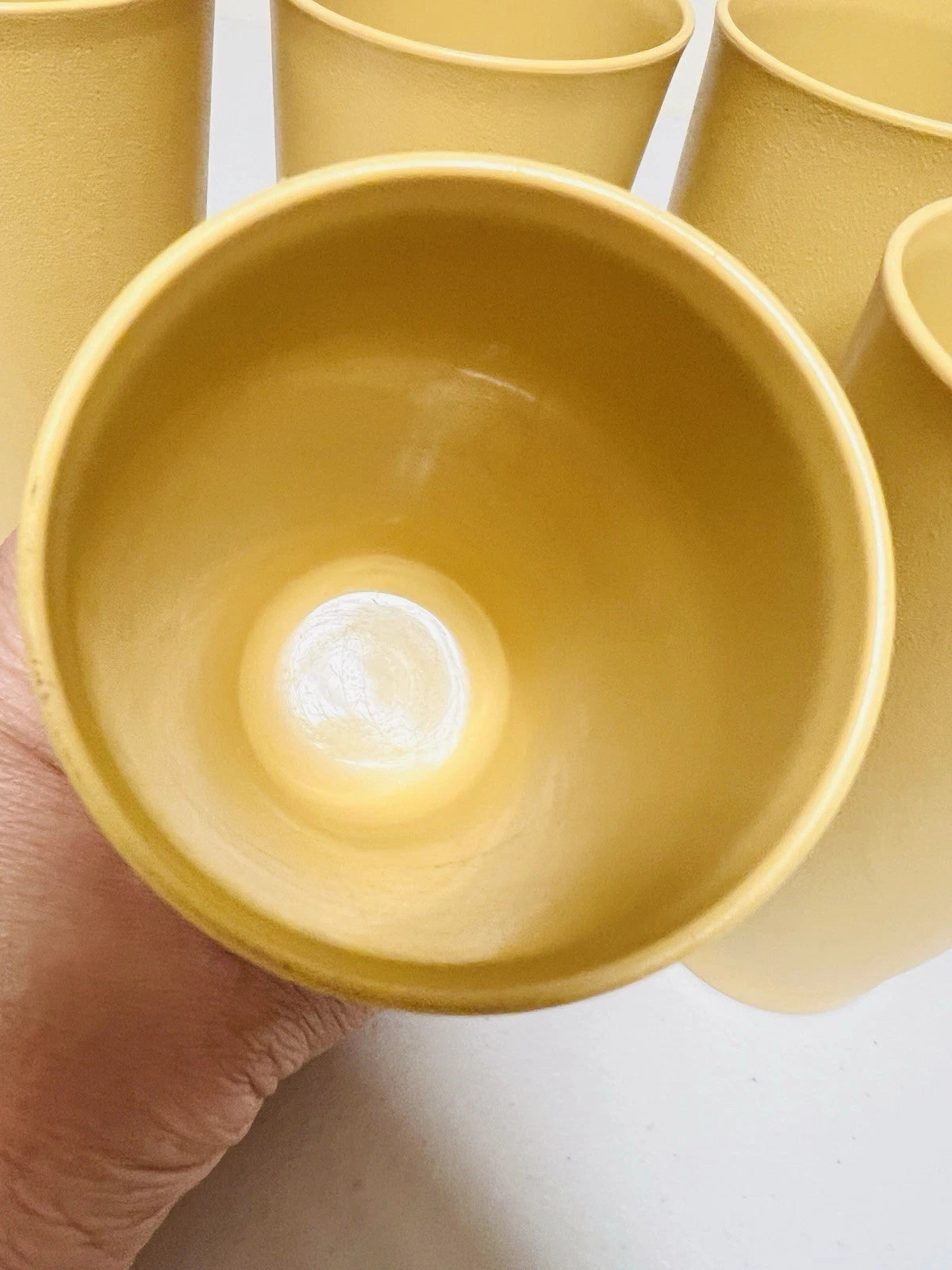 Vintage Tupperware Tumbler Drinking Cup Set 8oz Gold Color Lot Of 6 Plastic | eBay