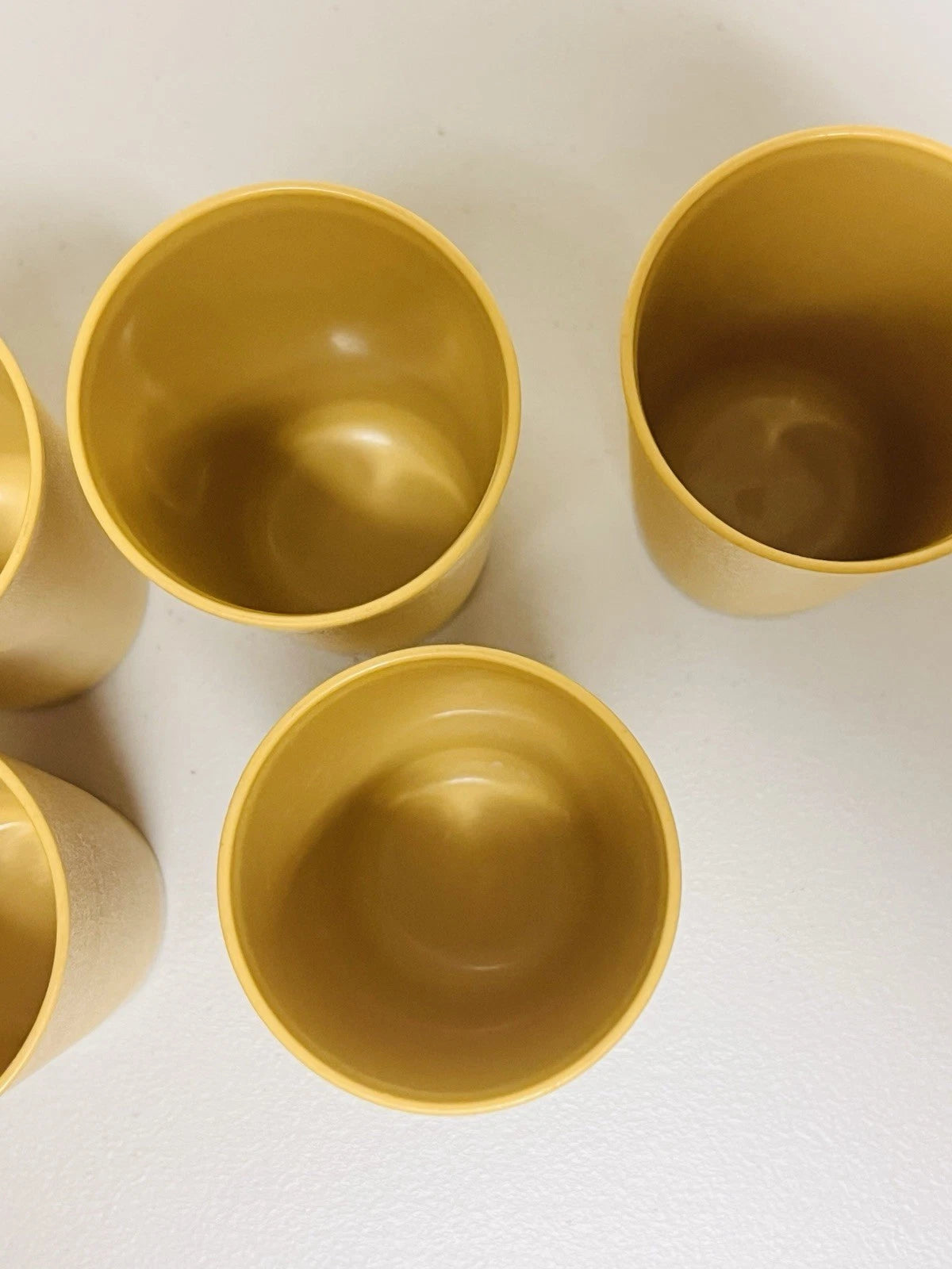 Vintage Tupperware Tumbler Drinking Cup Set 8oz Gold Color Lot Of 6 Plastic | eBay