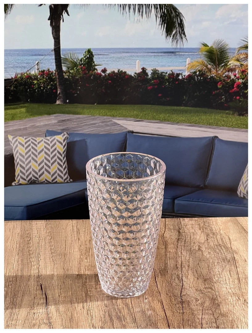 Diamond Cut Acrylic Glasses Drinking Set of 4 (19oz),Plastic Drinking Glasses | eBay