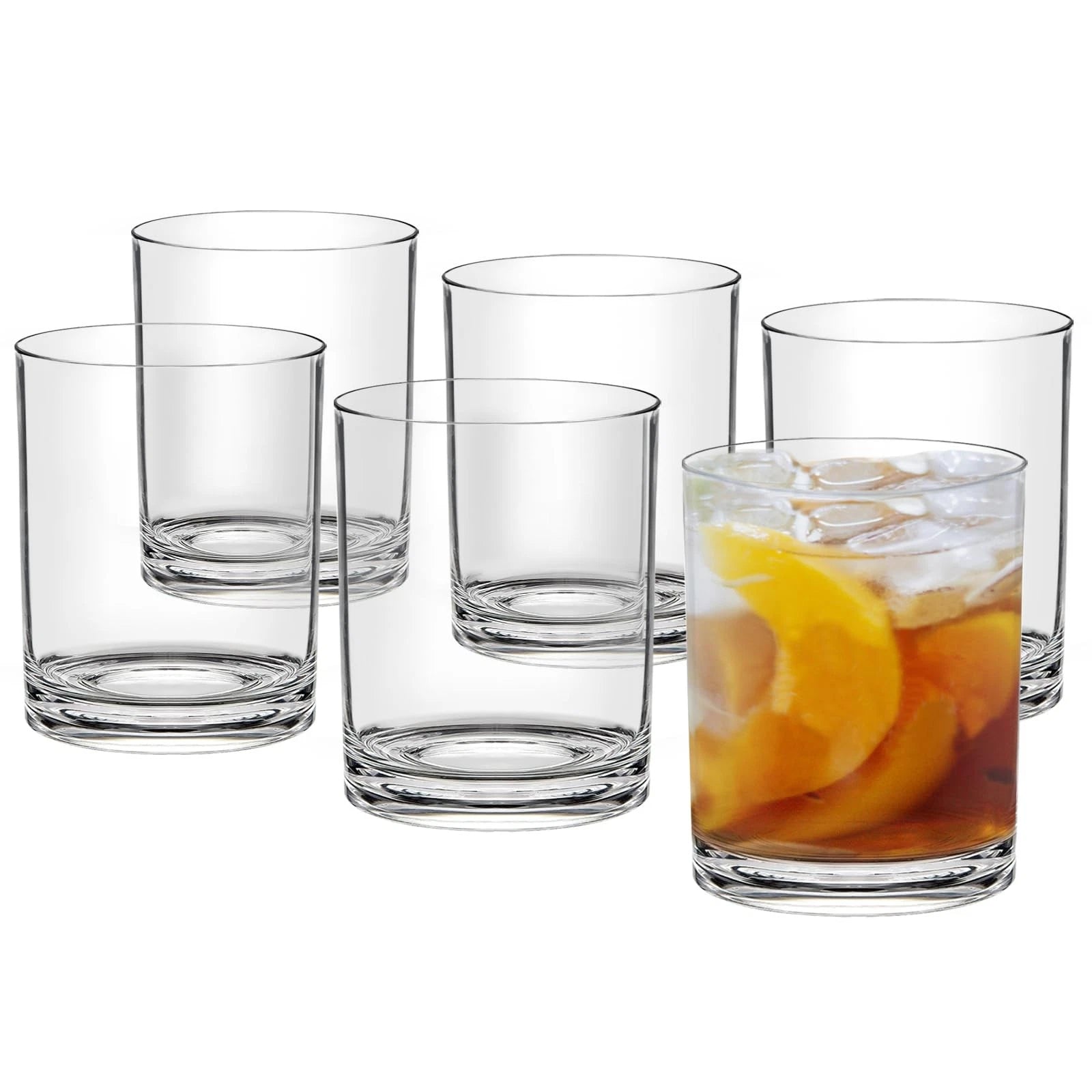 Set of 6 Durable 12oz Reusable Plastic Cups - Dishwasher Safe Tumblers | eBay