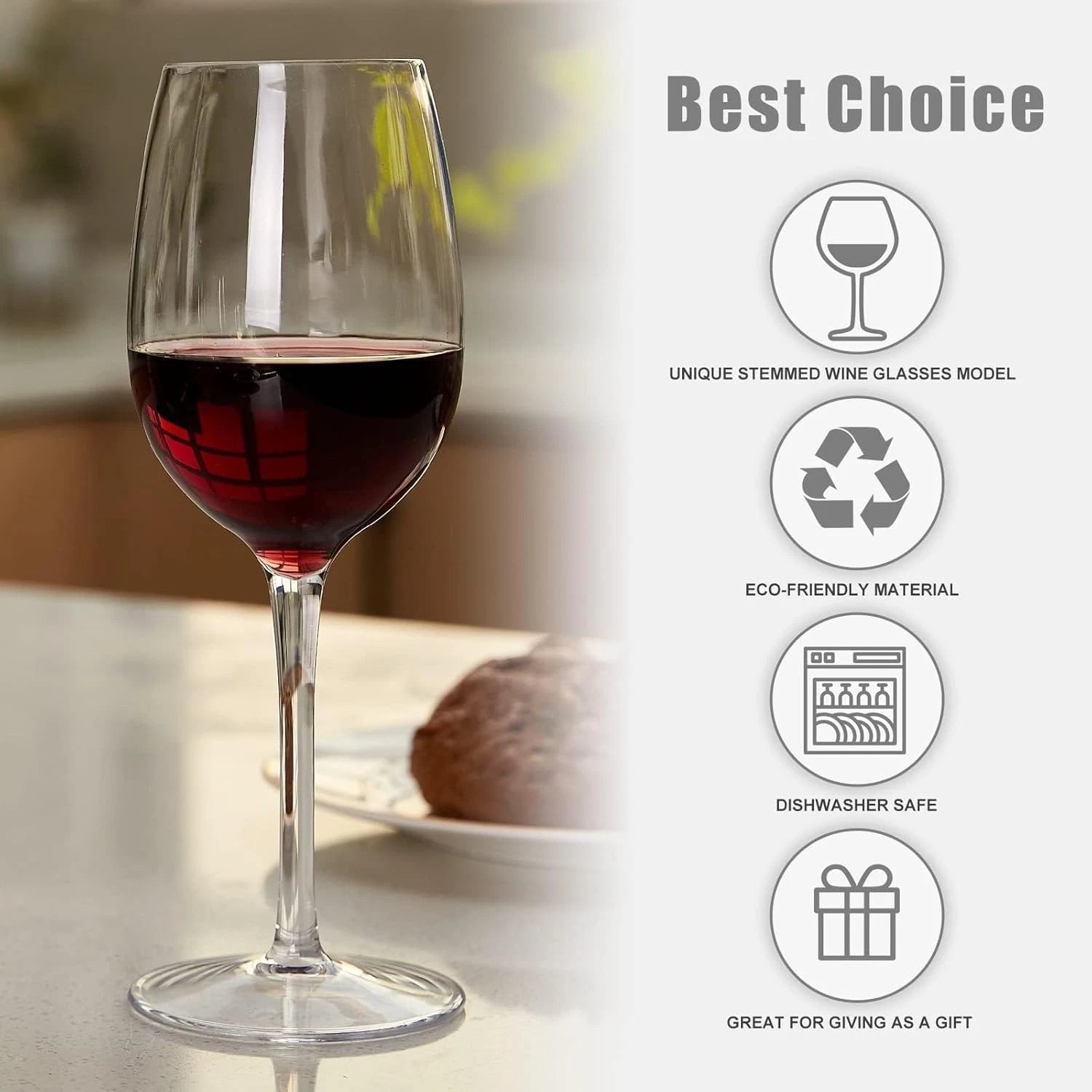 Elegant Red Tritan Floating Wine Glasses - Durable & Dishwasher Safe - 12.5 OZ | eBay