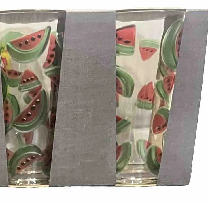 Market Square Set Of 4 Watermelon Plastic Tumblers Drinking Glasses 24oz | eBay