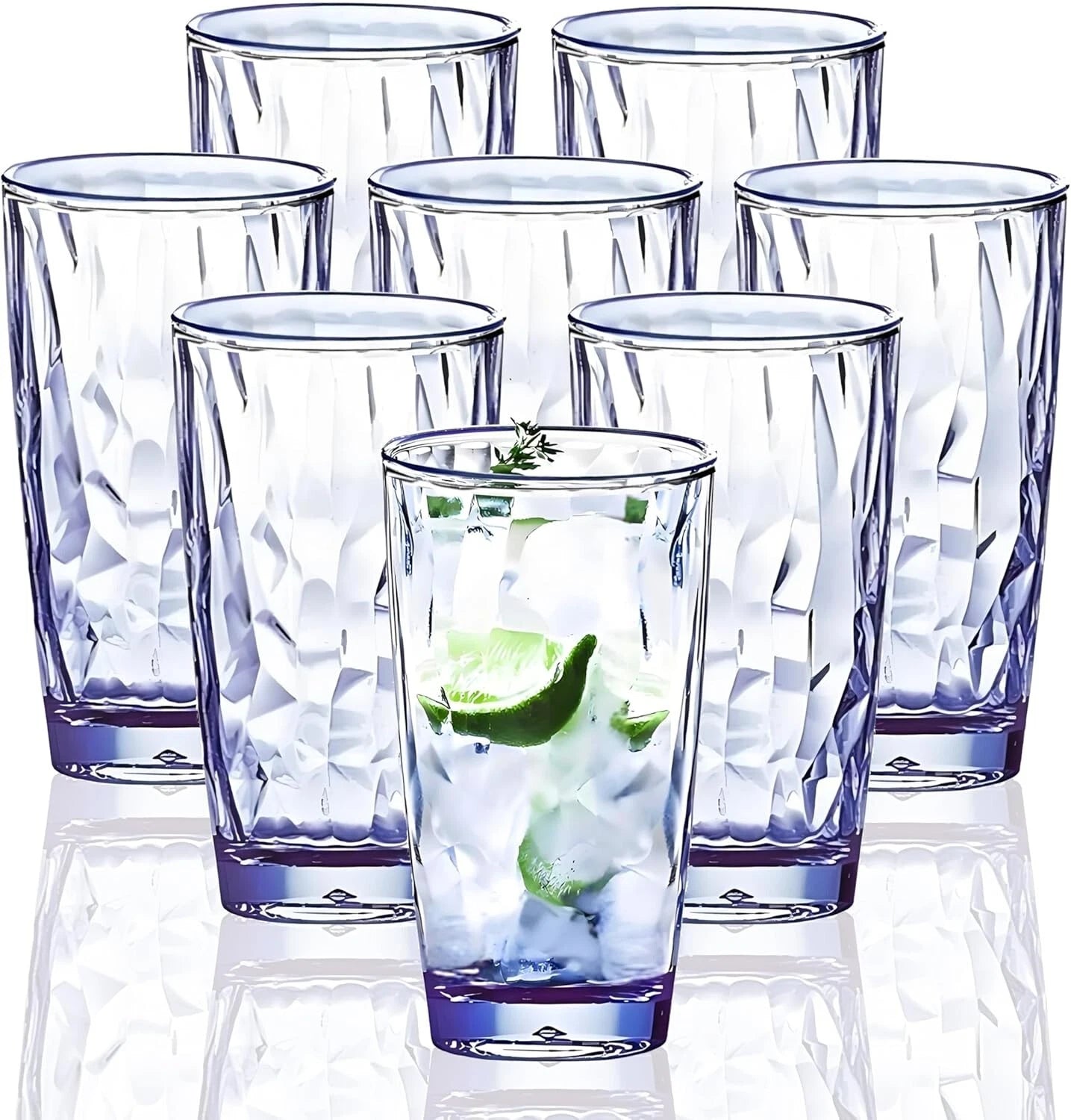 Dishwasher Safe Blue Tritan Drinking Glasses - 15 Oz Set of 8 for All Occasions | eBay