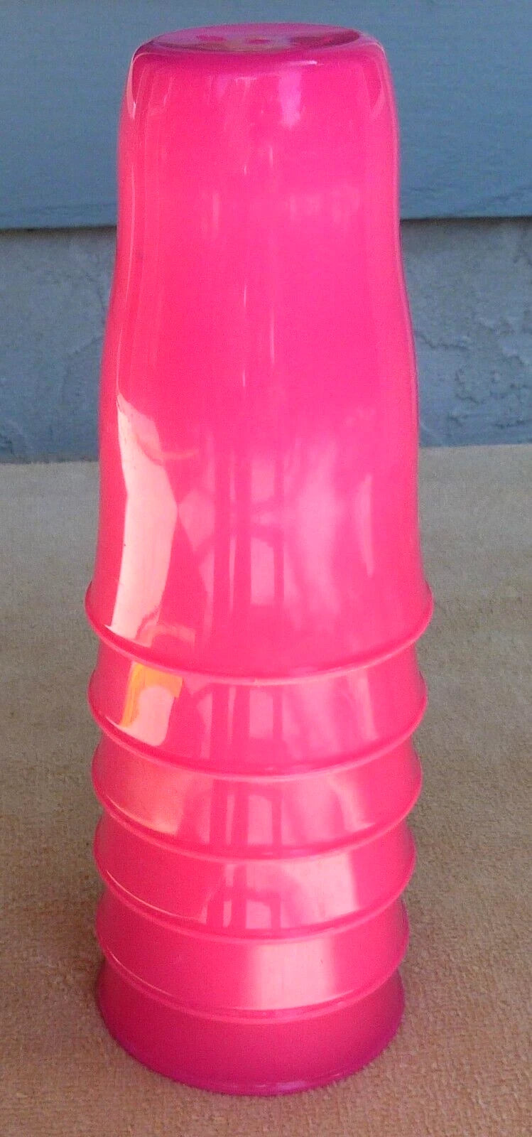Set of 6 Hot Pink Plastic Stackable Tumblers/Glasses 4 5/8 Inches Tall 10 ounce | eBay