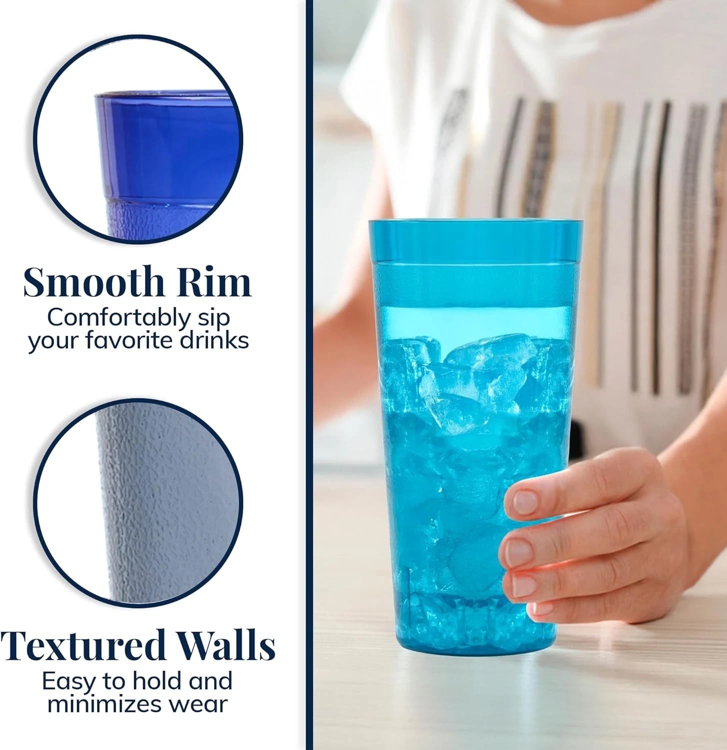US Acrylic 20oz Plastic Tumblers Set of 16, Reusable Stackable BPA-Free Cups USA | eBay