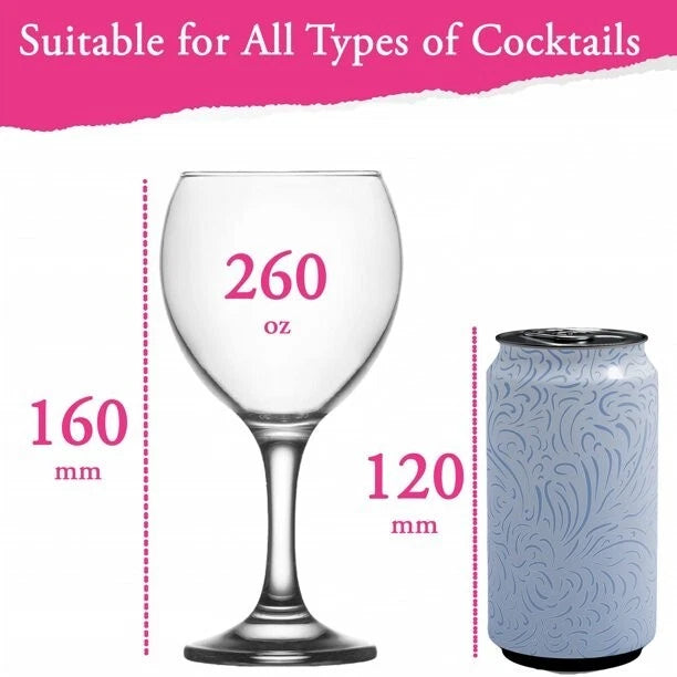 Stylish Drinking Glass Set of 6, Clear Durable Glasses, 8.75 Oz (260 cc) | eBay