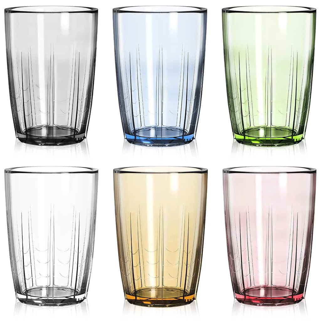 Set of 6 Acrylic Drinking Cups, 14 oz Unbreakable Water Tumbler, Reusable Pla... | eBay