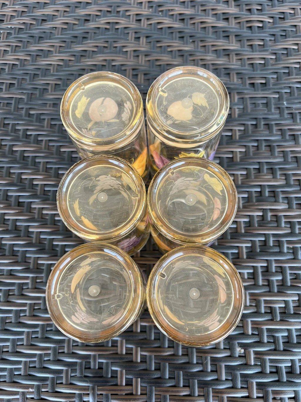 Amber Acrylic Fruited Drinking Glasses Set Of 6 Vintage 18 Ounce Each | eBay