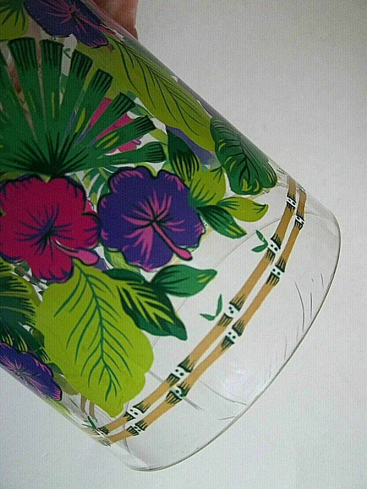 Set of 6 Floral Old Fashioned Acrylic Drinking Glasses 12 oz. *Please Read* | eBay